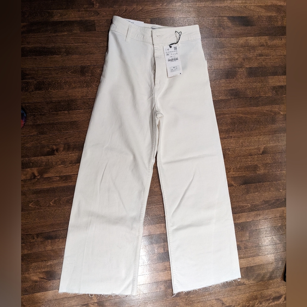 Zara wide leg white jean